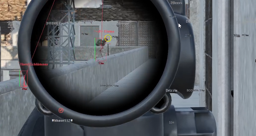 Wardogs ESP target box in a scoped view